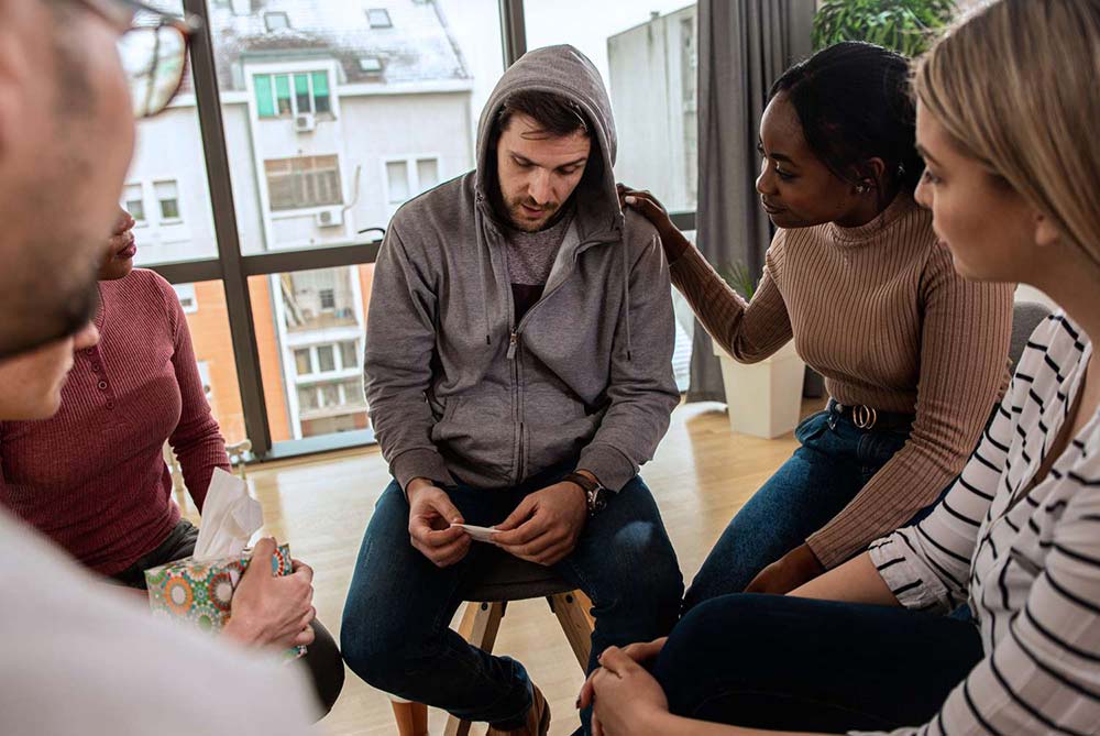 sober-living-homes Group of support people